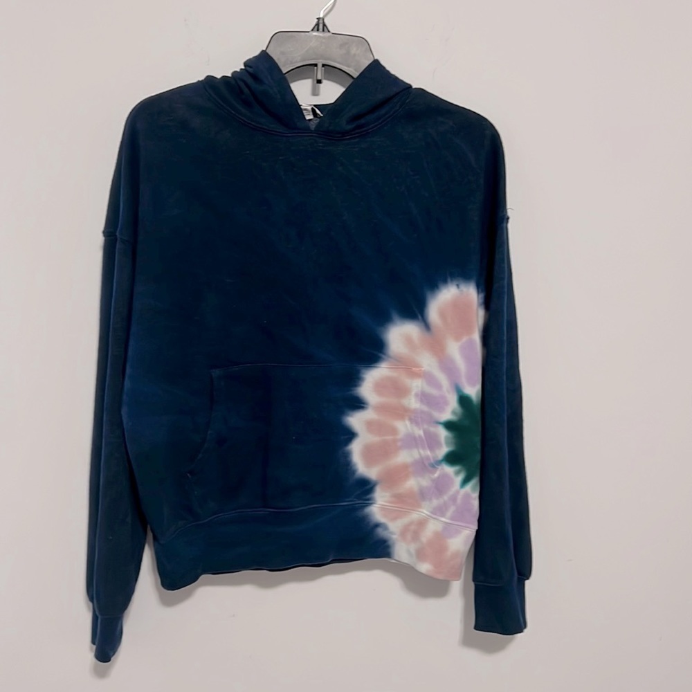 Wildfox Tie Die Hoodie Dark Blue Size XS with Pocket EUC